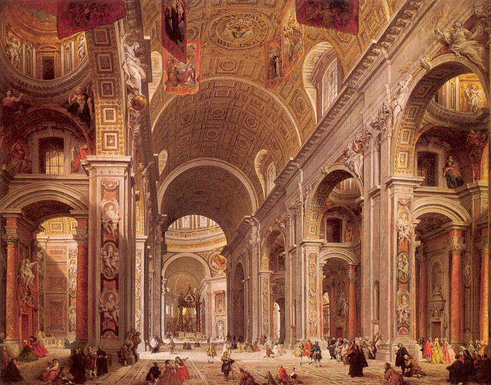 Panini, Giovanni Paolo Interior of Saint Peter's, Rome China oil painting art
